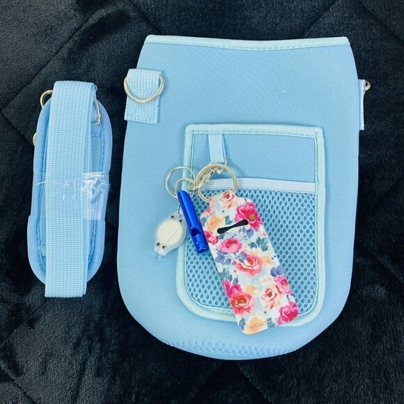 Water Bottle Carrier Blue With Strap Self Defense Bundle - Picture 1 of 10